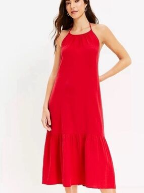 Red Halter Maxi Dress - Women's Summer Slip Dress